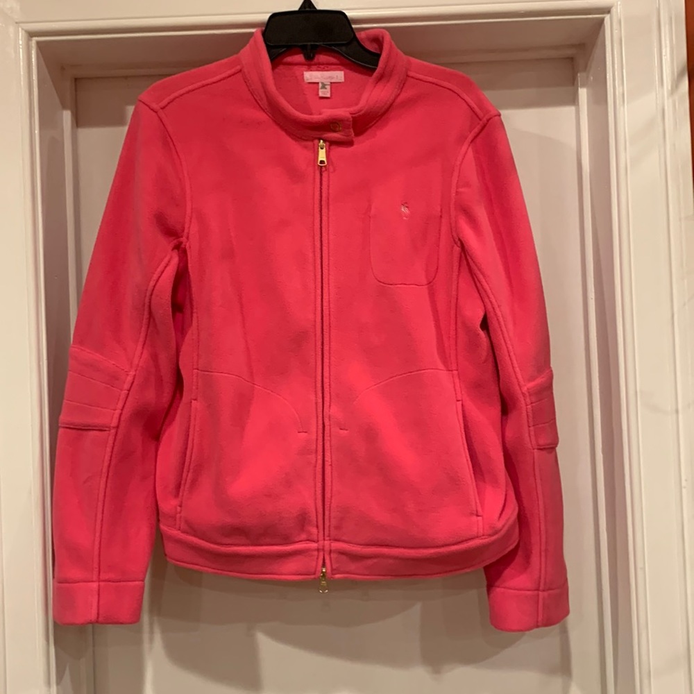Lilly Pulitzer Full Zip Fleece Womens Jacket Pink Size L